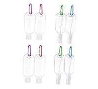 VICASKY 8 bottiglie spray a mano, bottiglie da viaggio ricaricabili con fibbia, bottiglie a prova di perdite, bottiglie con gancio, colore casuale