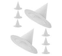 VICASKY 8 Pezzi Cappello da Strega Fai da Te in Carta Bianco per Design Creativo Facile da Pulire, per Feste di Halloween e Attività Artistiche