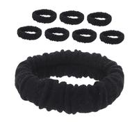 VICASKY 8 pezzi elastici per capelli spessi senza cuciture elastici per chignon e coda di cavallo, comodi da trasportare per diverse acconciature nere