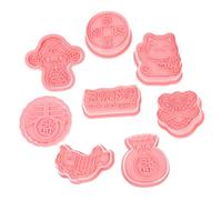 VICASKY 8 Pezzi Formine per Biscotti Capodanno in Plastica Alimentare Stampi Creativi per Dolci Feste Facili da Usare e Smontare per Pasta Frolla