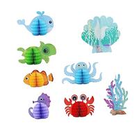VICASKY 8 pezzi Honeycomb centro decorazione festa tema mare decorazioni compleanno decorazioni carta artigianato stile casuale