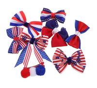 VICASKY 8pezzi Fermagli per Capelli Patriottici Fiocco Strisce Rosse Bianche e Blu e Motivi Stella Ornamenti Decorativi per Feste e Festività