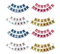 VICASKY 8sets Striscione di Buon Compleanno Metallico Effetto Specchio Striscione di Compleanno da Appendere per Decorazioni per Feste Casa