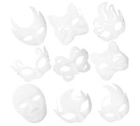 VICASKY 9 maschere bianche in cartapesta maschere intere fai da te per Halloween, maschere incompiute maschera termica per cosplay di Halloween, maschera semi-maschera in cartapesta metà vuota carta