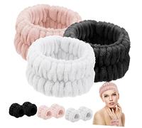 VICASKY 9 Pezzi Fasce Elastiche per Viso e Polso Traspirante per Skincare Trucco Doccia e Yoga Colori Bianco e Grigio Scuro