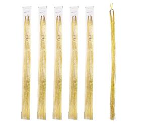 VICASKY Accessori per Chioma Sposa Oro 750 Pezzi di Tinsel in Pet Filament, Facile da Rimuovere e Resistente per Utilizzo Quotidiano e Night Club