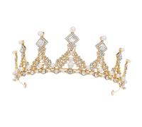 VICASKY Accessori Per La Di Perle Coroncina Sposa Fasce Da Sposa Fascia Per Da Sposa Tiara Di Matrimonio Copricapo Nuziale Accessori Per Con Strass Perla D'oro
