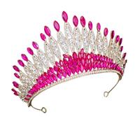 VICASKY accessorio per a Scintilla tiara d'oro per feste per compleanno di compleanno per le donne corone nuziali per il matrimonio Lega di zinco Rosy