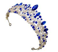VICASKY Accessorio Per Con Di Diamanti Parà Principessa Sposa Decorazioni Della Per La Sposa Donna Ballo Studentesco Tiara Damigelle Strass Blue
