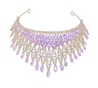 VICASKY Accessorio Per Con Di Strass Diadema Per La Sposa Tiara Della Regina Del Ballo Parola Essere Nozze Diademi Rosa Mer Viola,porpora Lega Di Zinco