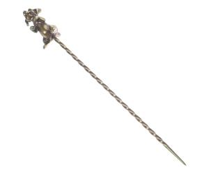 VICASKY Ago per Tè in Ottone Vintage Dorato, Accessorio Multifunzionale per Cerimonia Tè Design Unico, per Pulire Teiere come Accessori Chioma Comunione