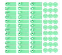 VICASKY Animal Ear Tags in plastica verde, 100 pezzi, per capre e bovini, foro piccolo e incisione pulita, per gestione del bestiame domestico