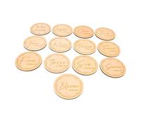 VICASKY Baby Moments - Set Da 13 Biglietti Mensili in Legno Personalizzati Per Genitori Di Neonati