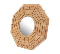 VICASKY Bagua Specchio In Legno Appeso Specchio Con Superficie In Vetro Convesso Feng Shui Decorazione Da Parete Per Porte E Finestre Orientale Per Casa E Negozio