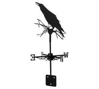 VICASKY Banderuola Segnavento da Esterno in Metallo a Forma di Corvo, Decorazione da Giardino e Patio, Resistente e Durevole, Montaggio a Terra su Tetto, Indicatore Direzione Vento