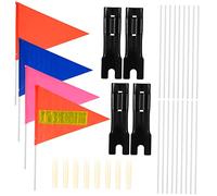 VICASKY Bandiere Sicurezza per Bici con Colori Riflettenti e Supporti Flagpole Montaggio per Visibilità Città