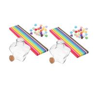 VICASKY Barattolo dei Desideri con Stelle Origami, Bottiglia di Plastica Trasparente con Tappo di Sughero, Contenitore Decorativo Fai da Te per Decorazioni Camera e Regali Creativi