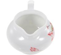 VICASKY Barca per Salsa in Ceramica Bianca con Manico Confortevole e Design Semplice, per Servire Latte, Panna e Condimenti a Tavola