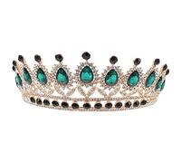 VICASKY barocca di strass compleanno decorazioni della spose Nozze coroncina sposa corone da spettacolo per le donne corone di fate per le donne lega Green