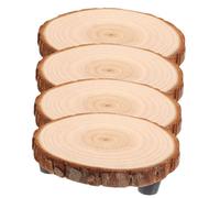 VICASKY Base per Vaso da Fiori in Legno Rotonda con Gambe, Set 2 Pezzi, Supporto per Piante da Interno ed Esterno, Portavaso per Balcone e Porta Torta Multifunzionale, Diametro 11 Cm