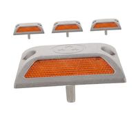 VICASKY Borchie Stradali Riflettenti in Alluminio Fuso 4 Pezzi Marcatori Rialzati per Sicurezza Stradale Notturna Barriere per Cantieri per Autostrade e Superstrade Resistenti alle