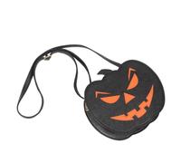 VICASKY Borsa a Tracolla Leggera a Forma di Zucca 3d in Pu Nero con Viso Jack o Lantern per Feste di Halloween e Party in Costume