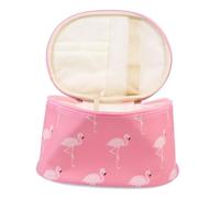 VICASKY Borsa Cosmetica Organizer Trousse Make Up Maniglia da Viaggio Flamingo Leggera e Pieghevole in Pelle Tasche Multiple Regalo Festa per Donna