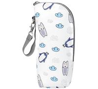 VICASKY Borsa per biberon, borsa termica per neonati, per latte d'avena, da viaggio, per biberon, scaldacollo, borsa per il petto, borsa portatile, colore grigio Oxford, Colore assortito B, 8x7x22cm