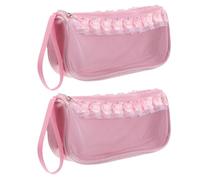 VICASKY Borsa per Scarpe da Ballo Rosa con Cerniera Organizer Ventilato per Scarpe da Punta Set 2 Pezzi Ultraportatile per Ballerine in Studio Audizioni e Viaggi