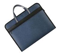 VICASKY Borsa Portadocumenti in Tela Cerniera, Manico Ergonomico | Scomparti Multipli e Struttura Multilivello, per Riunioni e Clienti, Blu, Stile Classico
