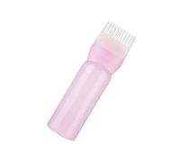 VICASKY Bottiglia di shampoo per capelli, pulitore per capelli, piccolo pulitore per capelli, parrucchiere, applicatore per capelli con pettine, colore rosa