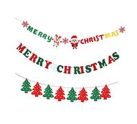 VICASKY Buon Natale Banner Decorazioni 3pcs Pupazzo di Neve Cervo Lettera Banner Foto Puntelli Da Appendere Decorazione Per Natale