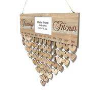 VICASKY Calendario Facile da Assemblare in Legno Fai da Te Cornice Intagliata, Lavagna Appendibile Pendenti per Decorazione Casa e Regalo Festa della Mamma