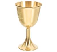 VICASKY Calice Rituale in Ottone e Rame Oro, Stile Medievale Vintage | Forma Pentagramma, Finitura Floreale Goffrata, per Offerte D'altare e Tavola Tematica