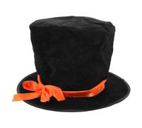 VICASKY Cappello a Cilindro da Pupazzo di Neve in Velluto Nero Cappello da Cosplay e Travestimento Halloween Accessorio Western Vintage per Feste e Spettacoli Teatrali