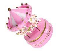 VICASKY Carillon Musicale Giostra in Plastica Rosa Decorazione per Casa con Design Rotante Regalo Creativo per Bambine e Ornamento Musicale per Ambienti Accoglienti