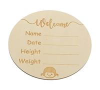 VICASKY Cartello di annuncio rotondo in legno personalizzato per neonato per foto per decorazione nella cameretta dei bambini Promemoria momenti speciali