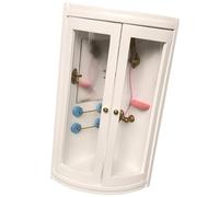 VICASKY Casa delle bambole bagno in miniatura piccolo parco giochi per case auto so fare come dignità uomo oggetti di scena modello da bagno mini decorazione per la casa bianca in plastica
