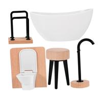 VICASKY Casa delle Bambole Set Bagno 5 Pezzi Miniatura Doccia Mini Modello Liscio Per Scopi Decorativi E Educativi