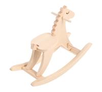 VICASKY Cavallo a dondolo in legno per la casa delle bambole modello in miniatura decorazione realistica per le scene Fatto a mano per gli accessori della casa delle bambole e opzioni di design