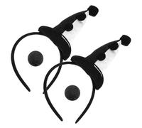 VICASKY Cerchietti da Clown Morbidi 4 Pezzi Cappelli Carnevale Bianco e Nero e Nasi Spugna Neri Accessori per Costume Halloween e Festa Mardi Gras Adulti e