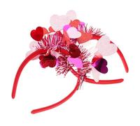 VICASKY Cerchietti Paillettes Rosse a Forma di Cuore per San, Set da 2 Fasce per Chioma da Donna e Ragazza, Accessori per Feste, Matrimoni e Foto Ricordo