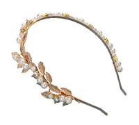 VICASKY Cerchietto per Sposa Oro con Foglie Barocche Accessorio per Matrimonio Fascia Chic per Cerimonie e Feste Copricapo per Donne e Ragazze