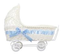 VICASKY Cestino Intrecciato a Forma di Carrello in Materiale Sicuro, Piccolo Cesto di Fiori e Bomboniere per Shower, Decorazione Multifunzione per Feste e Fotografia