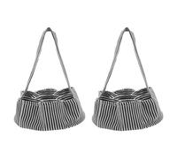 VICASKY Cesto la Raccolta delle Uova da Banco con 7 Scomparti, Set da 2 Sacchetti per Uova Fresche, Resistente e Leggero, per Cucina e Fattoria, Motivo a Strisce Bianco e Nero