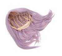 VICASKY Chic parrucca diritta per parrucca sintetica resistente al calore, accessorio per cosplay, acconciatura corta, viola chiaro, traspirante e delicato sulla pelle