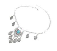 VICASKY Chiesa A Pendente Rhinestone Coperte Turquoise Catena Della Testa Della Testa Da Sposa Gioielli A Catena Della Testa Da Sposa Per Ballo E Copricapo Da Sposa