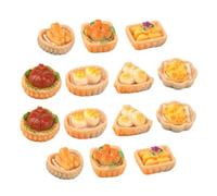 VICASKY Cibo in miniatura per la casa delle bambole 15 pezzi Mini Snack Modelli Falso Dessert Mini Scena cucina Resina Decorazione da dessert