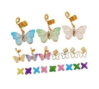 VICASKY Ciondolo a forma di farfalla dreadlock - bigiotteria da donna in metallo con clip per capelli, stile bohémien, per feste, matrimoni, spettacoli sul palco