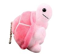 VICASKY Ciondolo a forma di tartaruga, catena ninja rana peluche farcito fortunato denaro serbatoio fascino borsa piattaforma peluche portachiavi portachiavi portachiavi in cotone PP rosa